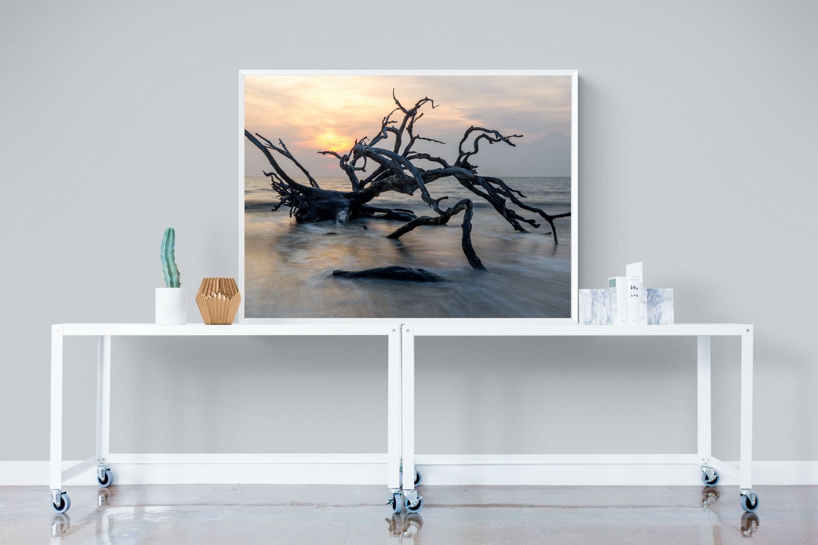 Driftwood Sunrise-Wall_Art-120 x 90cm-Mounted Canvas-White-Pixalot