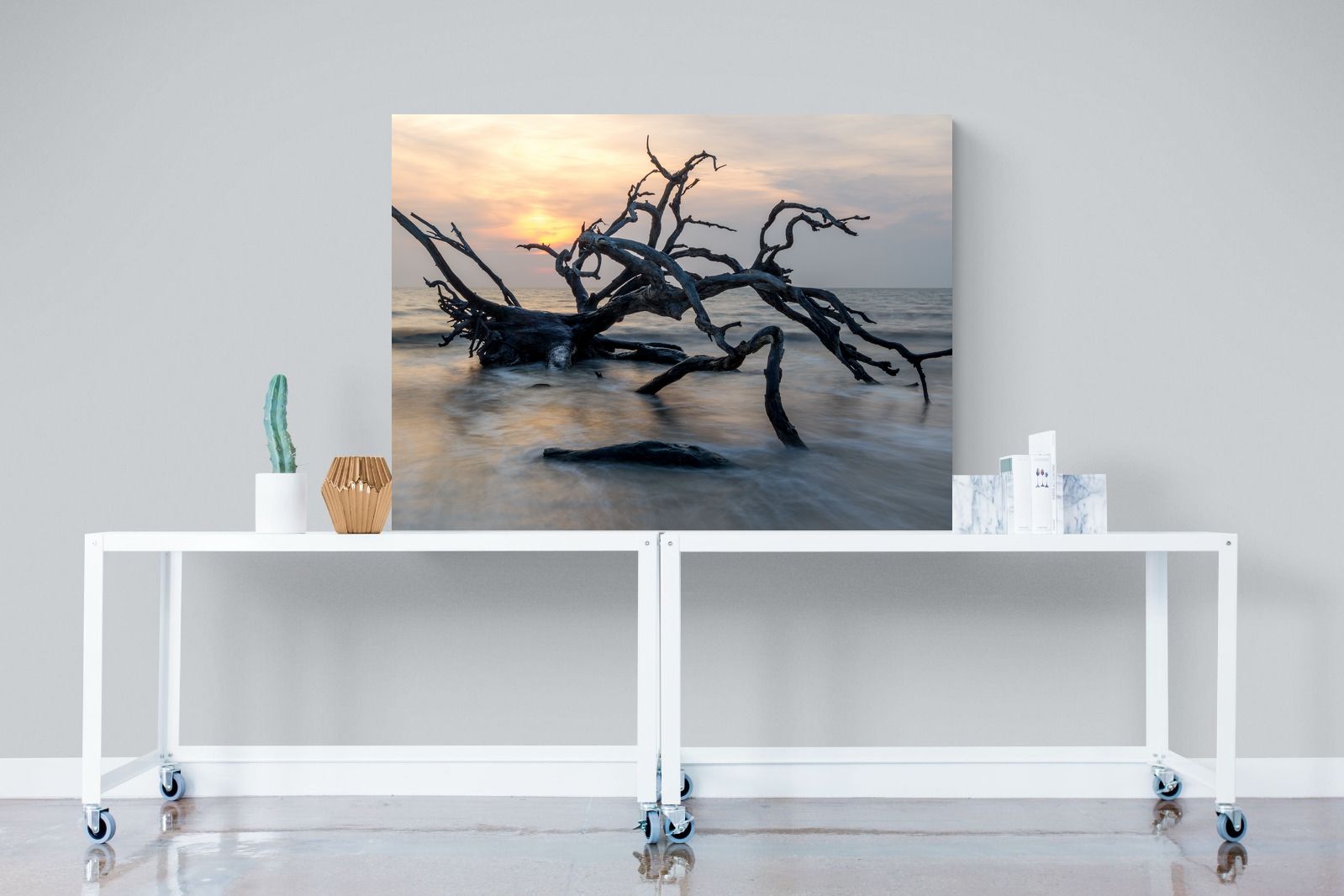 Driftwood Sunrise-Wall_Art-120 x 90cm-Mounted Canvas-No Frame-Pixalot