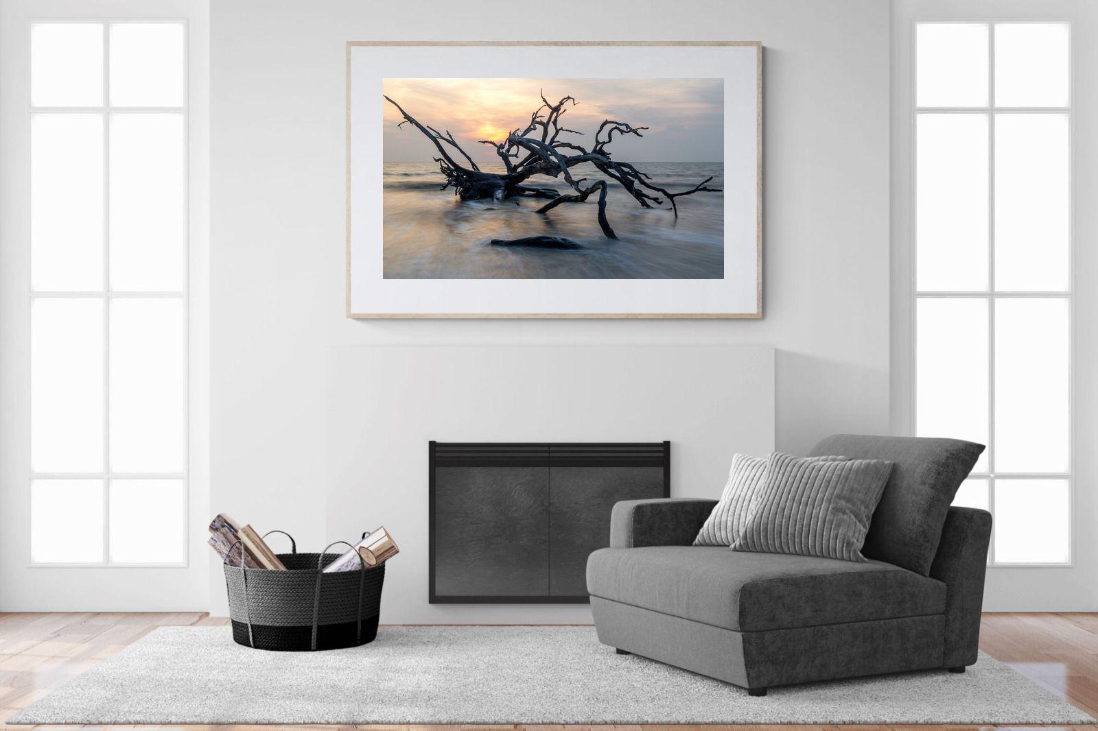 Driftwood Sunrise-Wall_Art-150 x 100cm-Framed Print-Wood-Pixalot