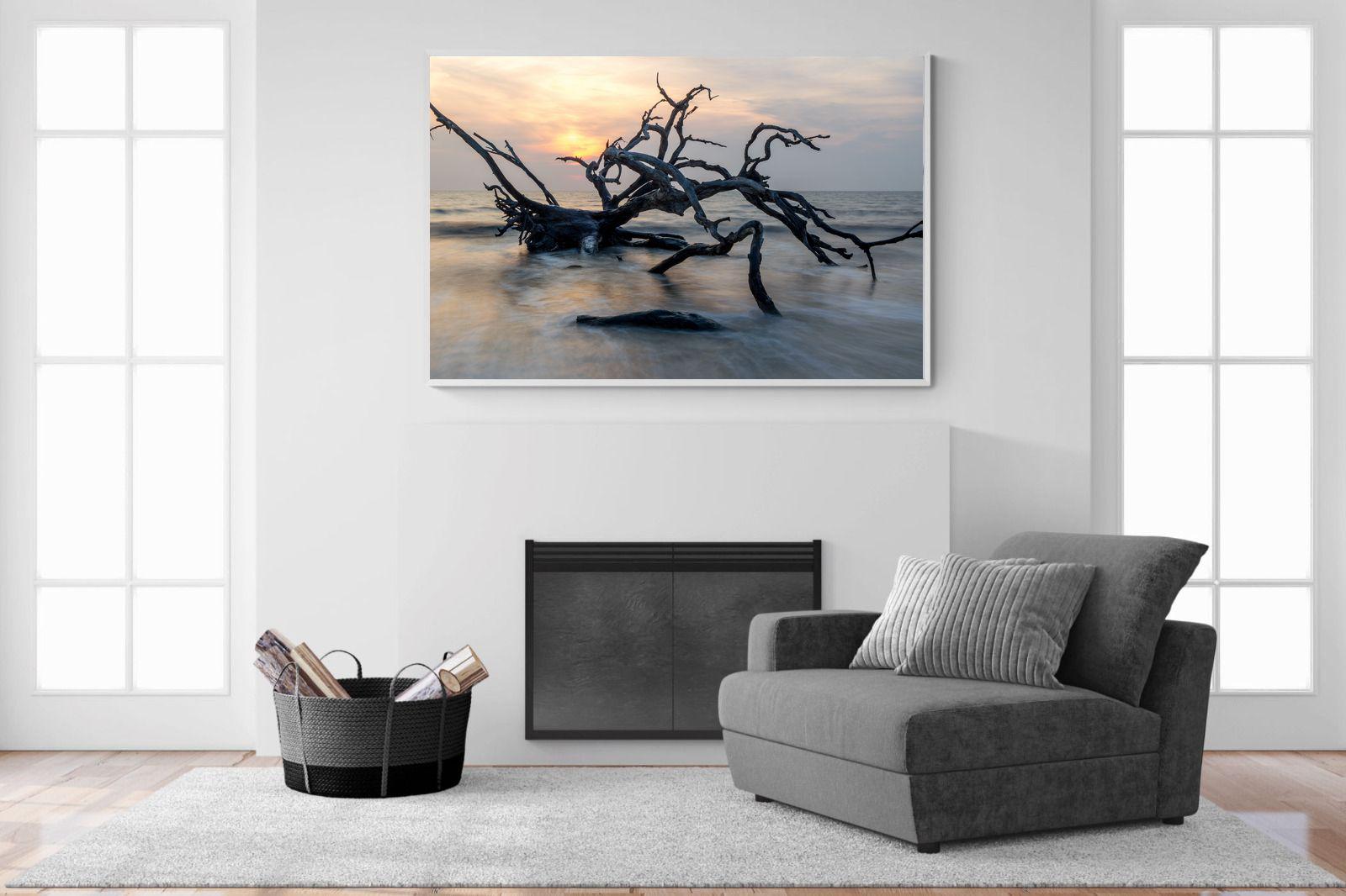 Driftwood Sunrise-Wall_Art-150 x 100cm-Mounted Canvas-White-Pixalot