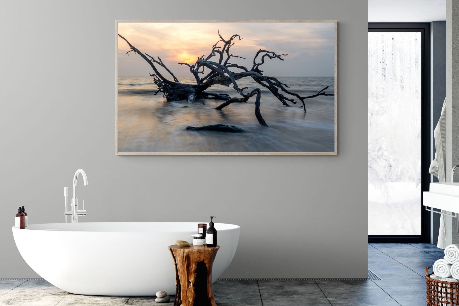Driftwood Sunrise-Wall_Art-180 x 110cm-Mounted Canvas-Wood-Pixalot
