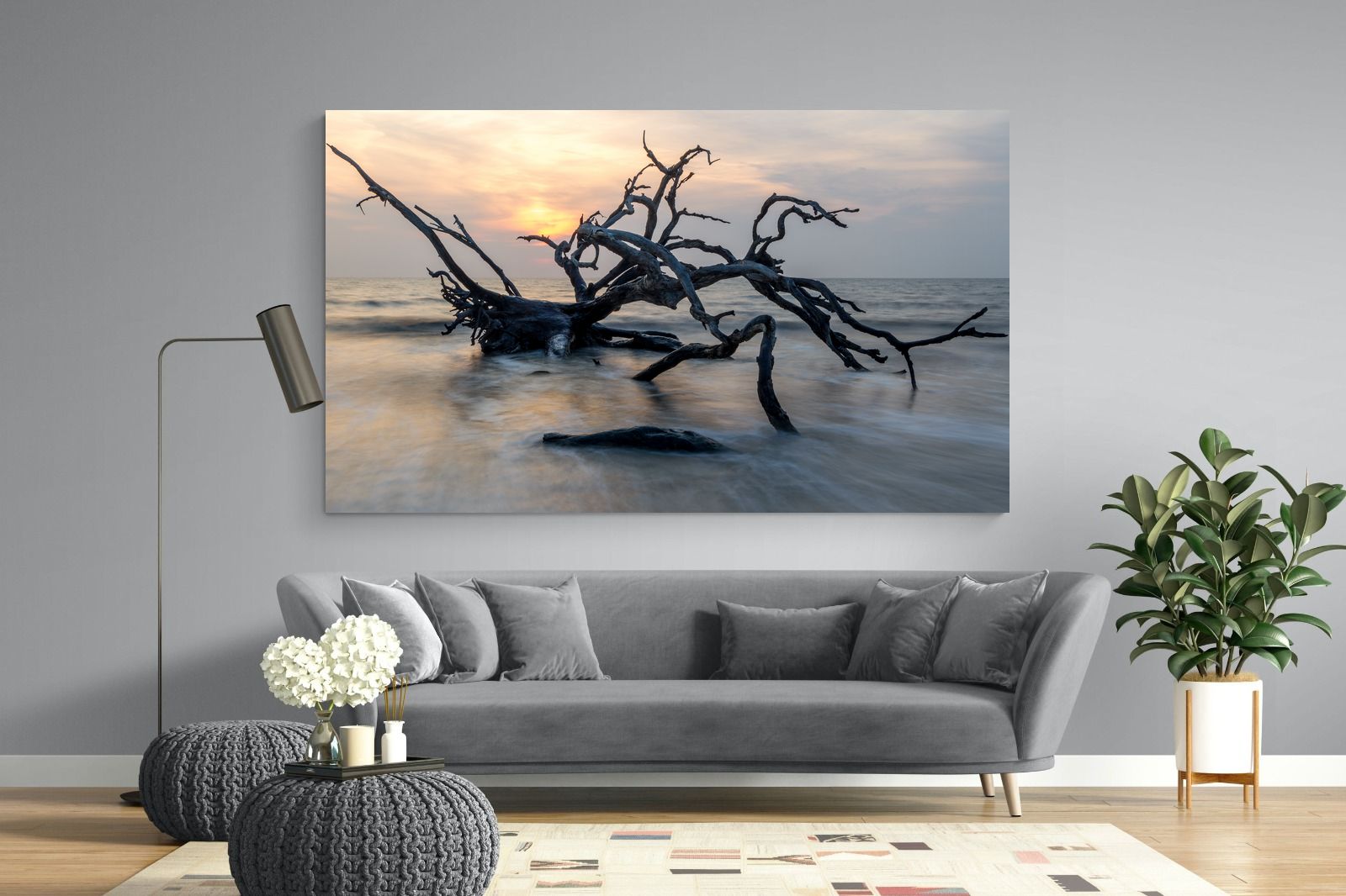 Driftwood Sunrise-Wall_Art-220 x 130cm-Mounted Canvas-No Frame-Pixalot