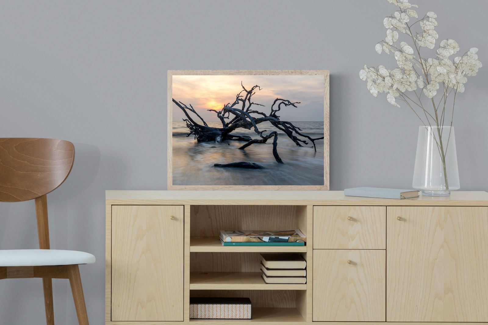 Driftwood Sunrise-Wall_Art-60 x 45cm-Mounted Canvas-Wood-Pixalot