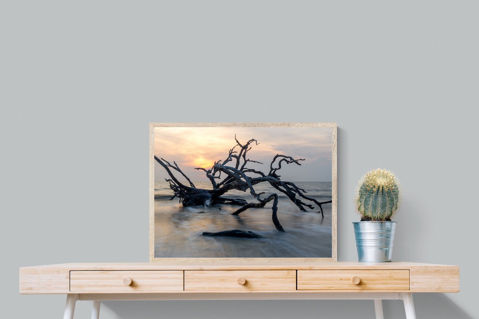 Driftwood Sunrise-Wall_Art-80 x 60cm-Mounted Canvas-Wood-Pixalot