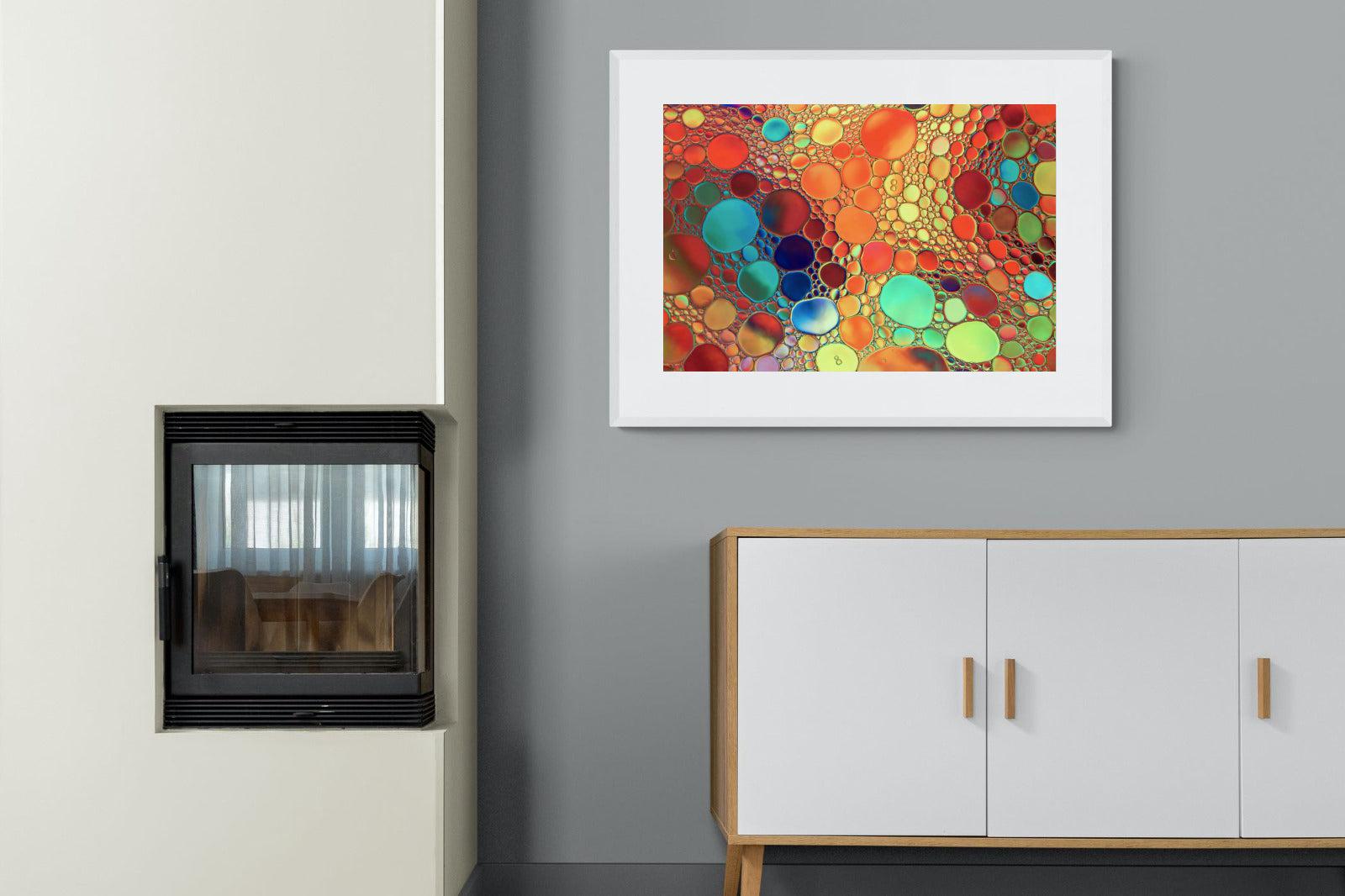 Drops of Colour-Wall_Art-100 x 75cm-Framed Print-White-Pixalot