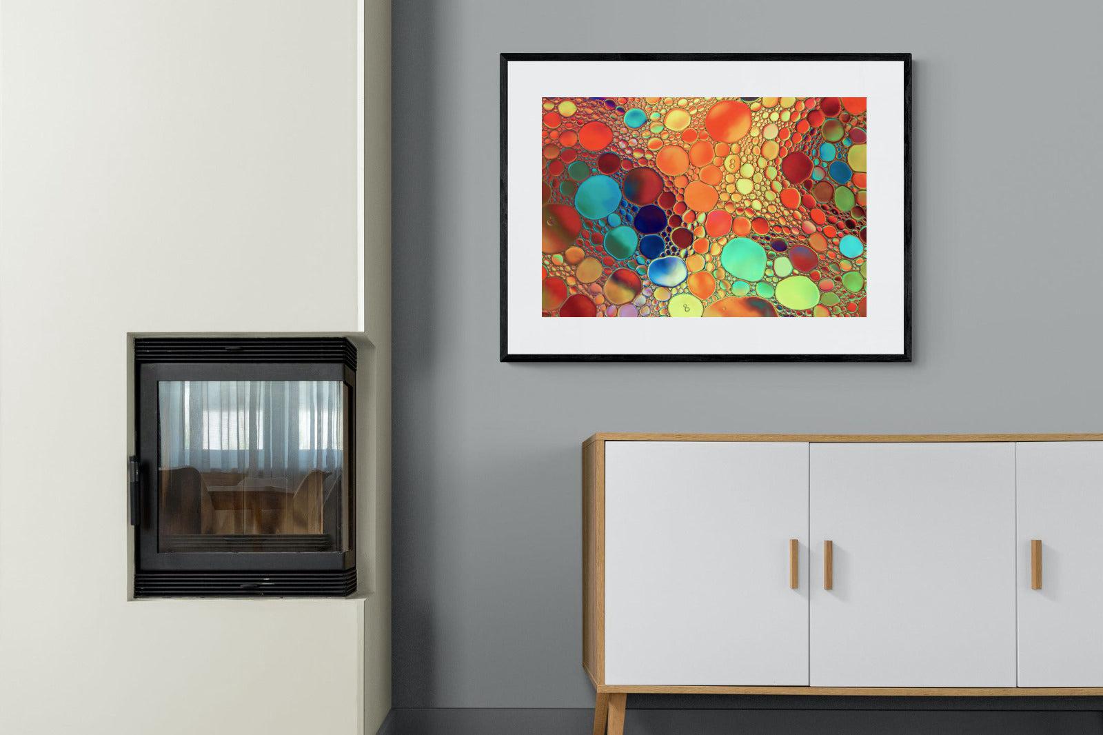 Drops of Colour-Wall_Art-100 x 75cm-Framed Print-Black-Pixalot