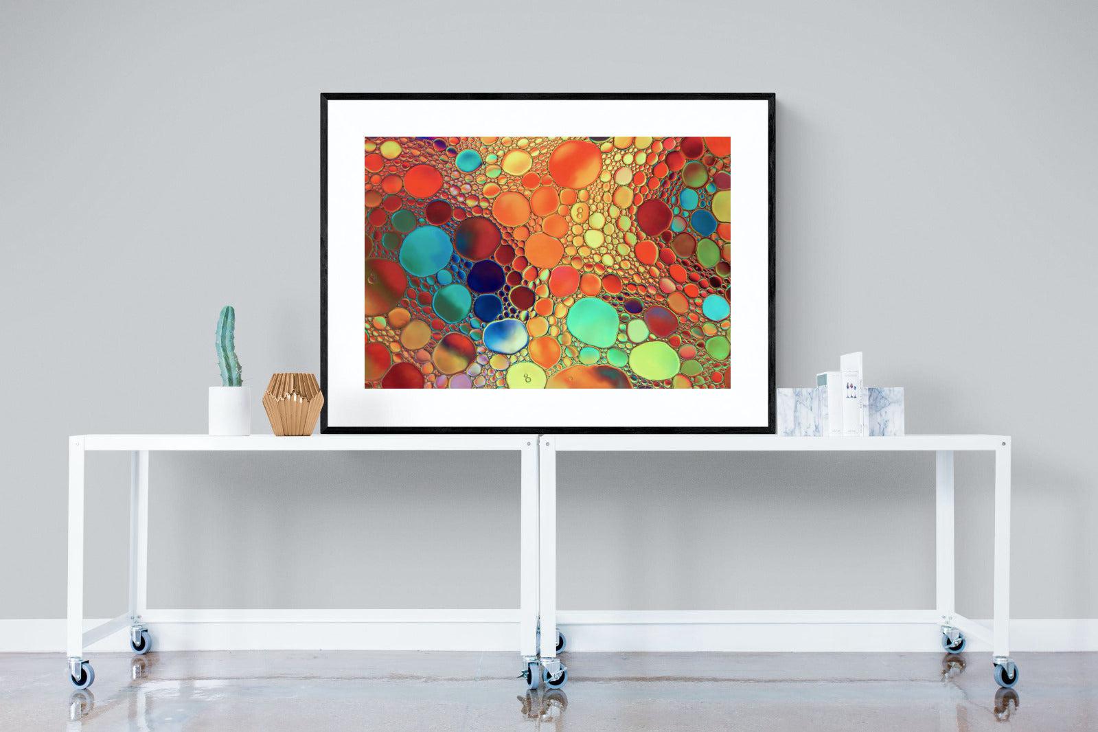 Drops of Colour-Wall_Art-120 x 90cm-Framed Print-Black-Pixalot
