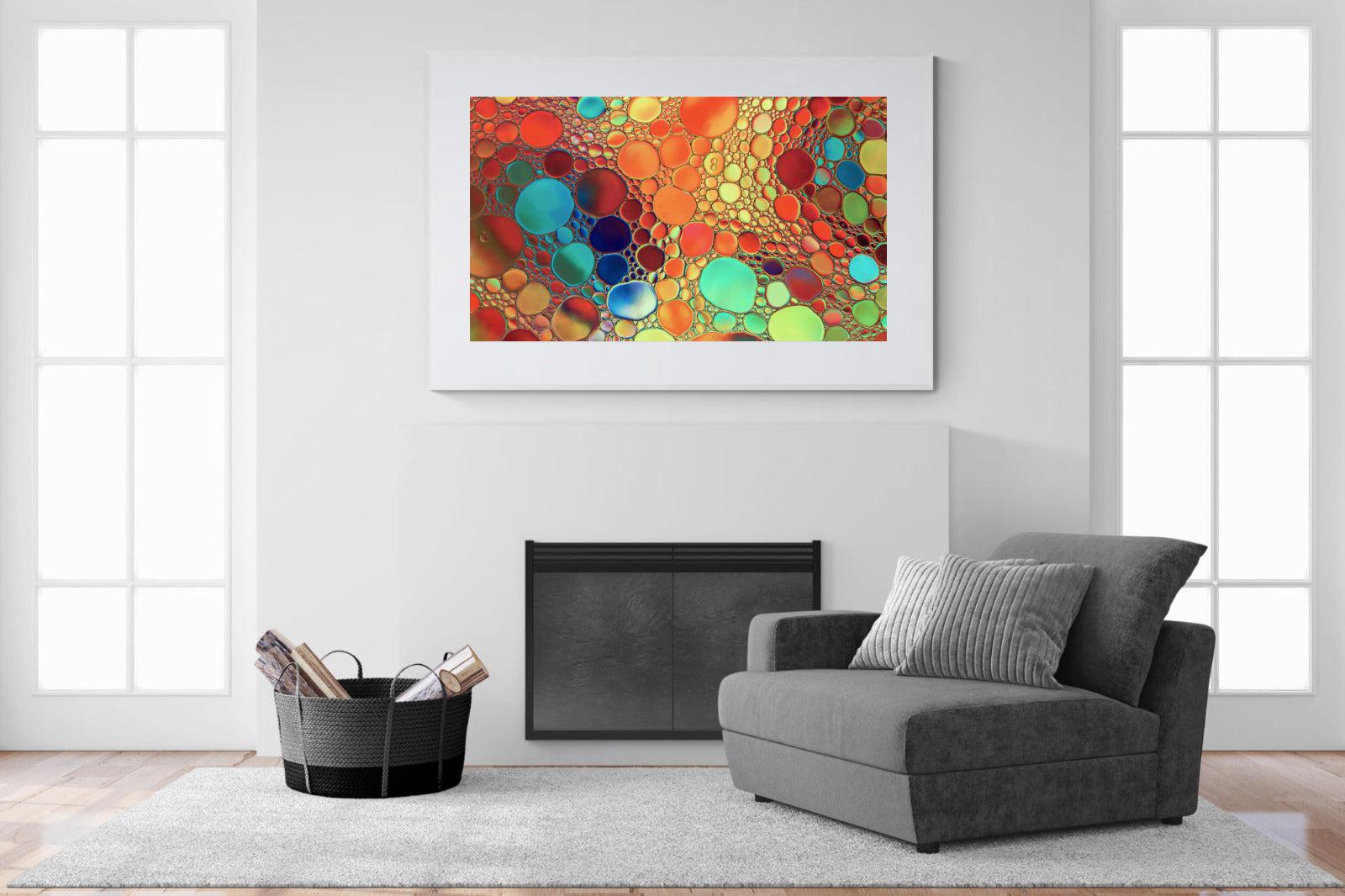 Drops of Colour-Wall_Art-150 x 100cm-Framed Print-White-Pixalot