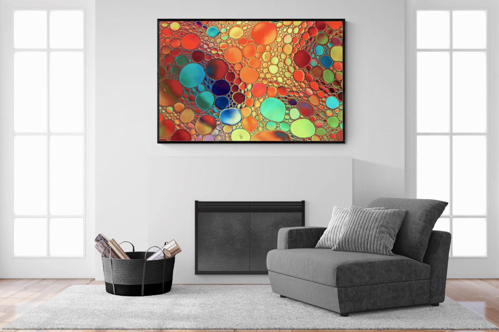 Drops of Colour-Wall_Art-150 x 100cm-Mounted Canvas-Black-Pixalot