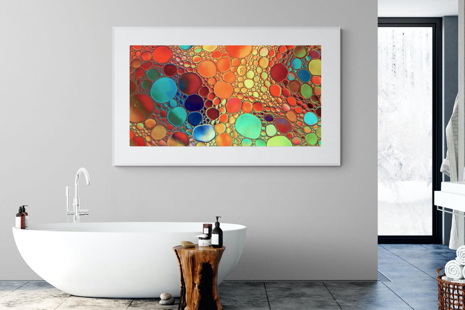 Drops of Colour-Wall_Art-180 x 110cm-Framed Print-White-Pixalot