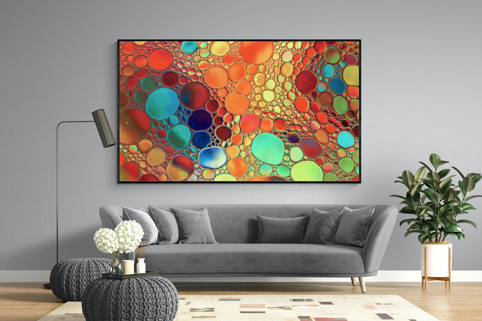 Drops of Colour-Wall_Art-220 x 130cm-Mounted Canvas-Black-Pixalot