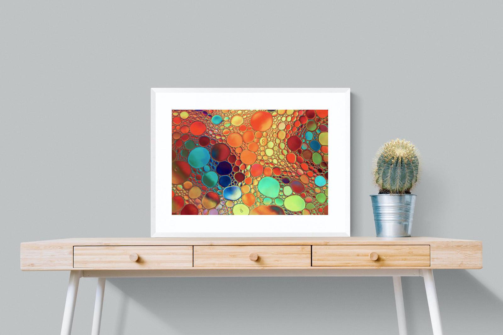 Drops of Colour-Wall_Art-80 x 60cm-Framed Print-White-Pixalot