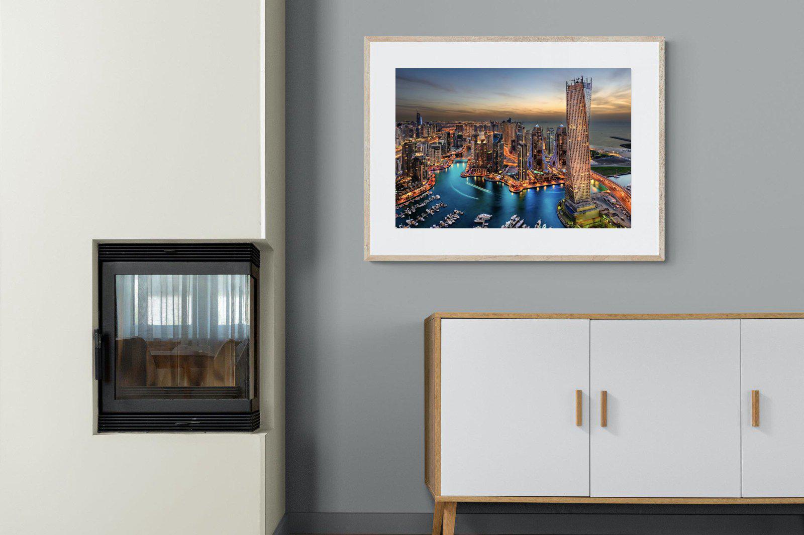 Dubai Colours-Wall_Art-100 x 75cm-Framed Print-Wood-Pixalot