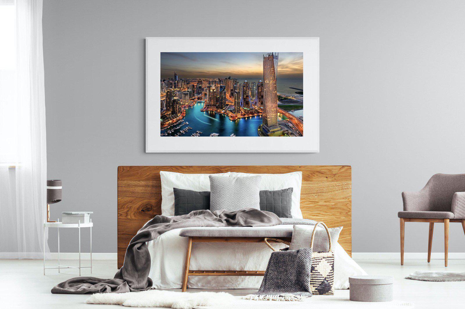 Dubai Colours-Wall_Art-150 x 100cm-Framed Print-White-Pixalot