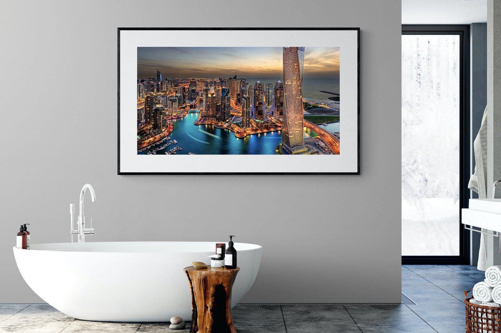 Dubai Colours-Wall_Art-180 x 110cm-Framed Print-Black-Pixalot