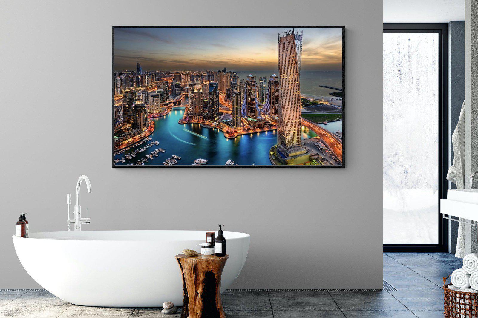 Dubai Colours-Wall_Art-180 x 110cm-Mounted Canvas-Black-Pixalot