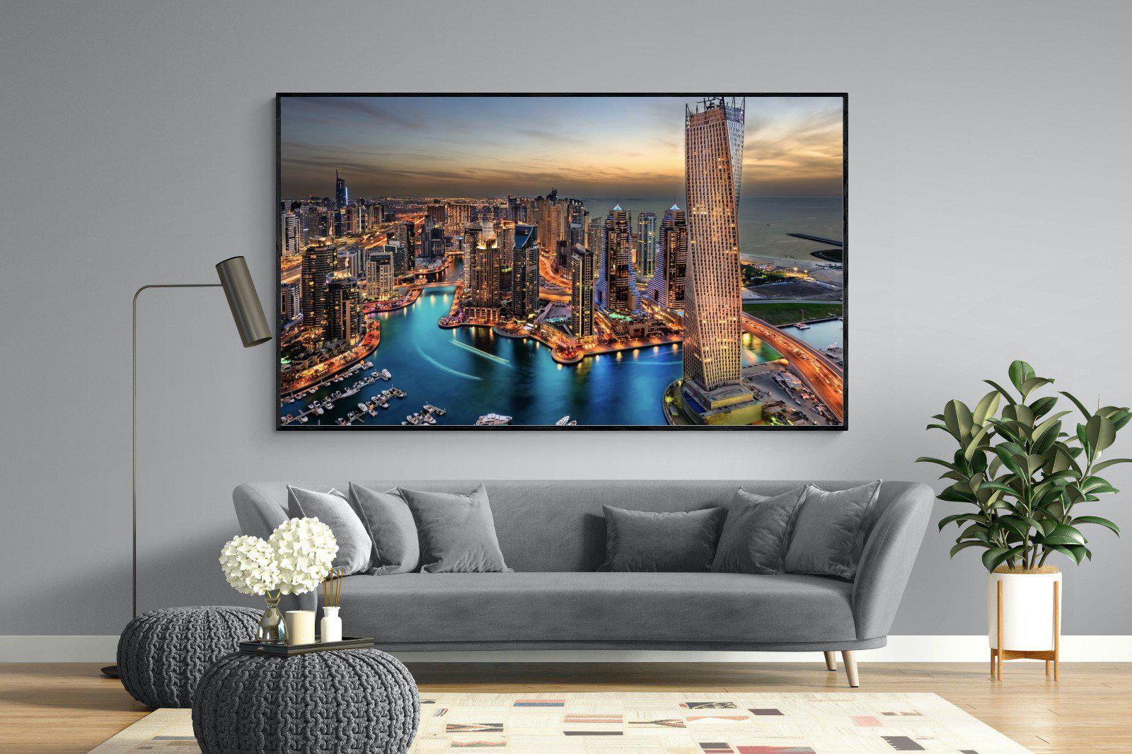 Dubai Colours-Wall_Art-220 x 130cm-Mounted Canvas-Black-Pixalot