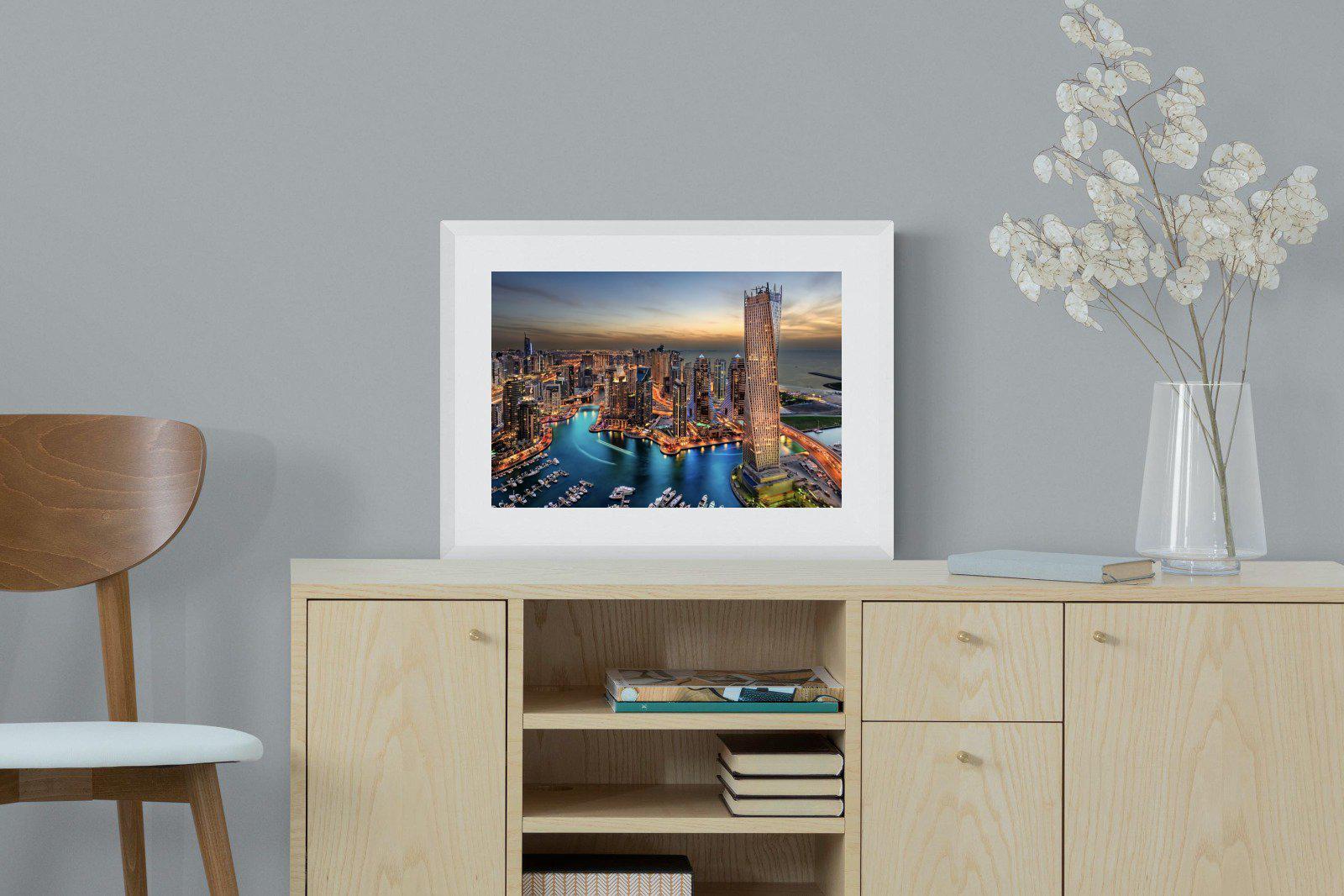 Dubai Colours-Wall_Art-60 x 45cm-Framed Print-White-Pixalot