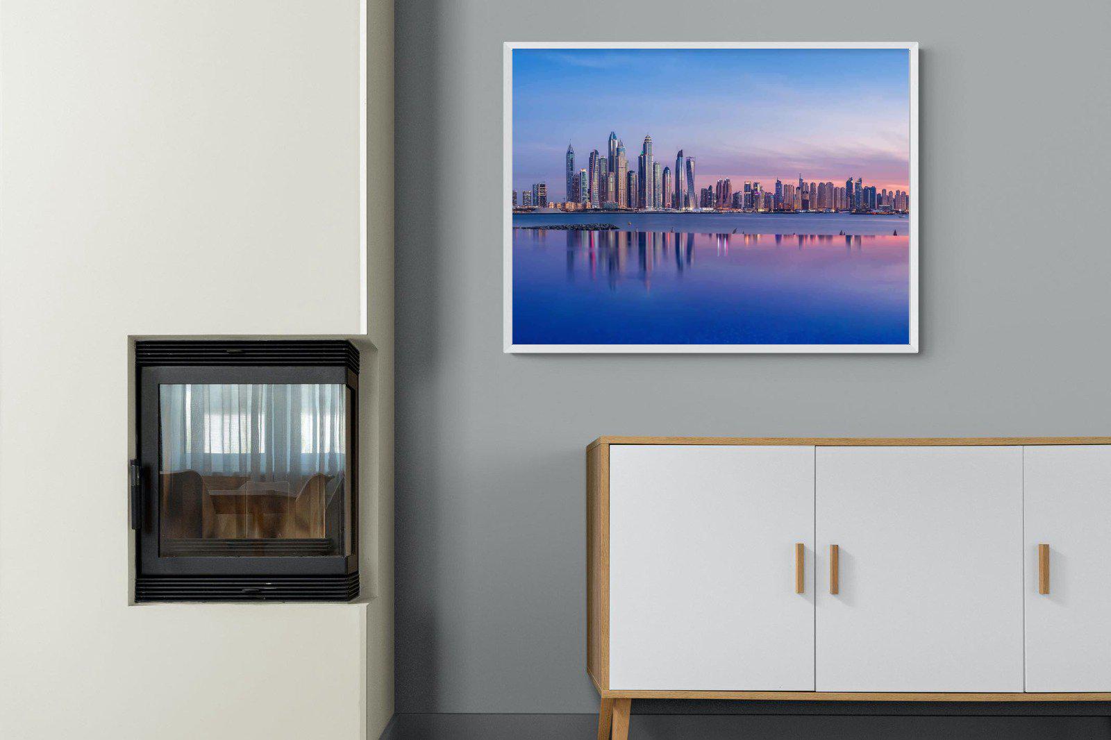 Dubai Skyline-Wall_Art-100 x 75cm-Mounted Canvas-White-Pixalot