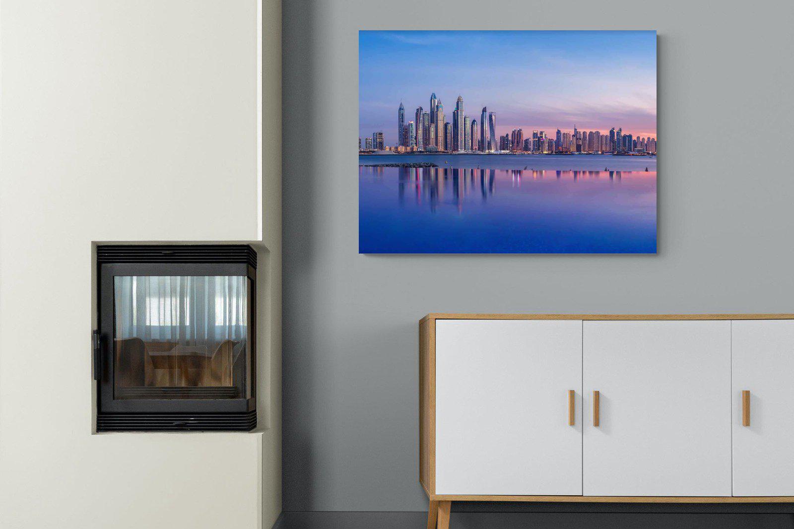 Dubai Skyline-Wall_Art-100 x 75cm-Mounted Canvas-No Frame-Pixalot