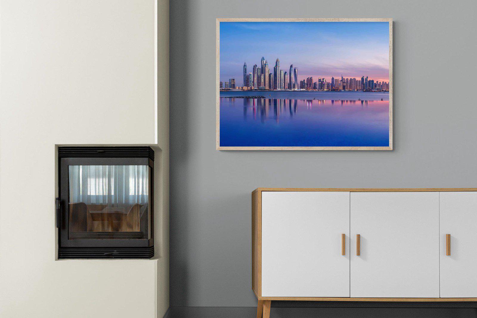 Dubai Skyline-Wall_Art-100 x 75cm-Mounted Canvas-Wood-Pixalot