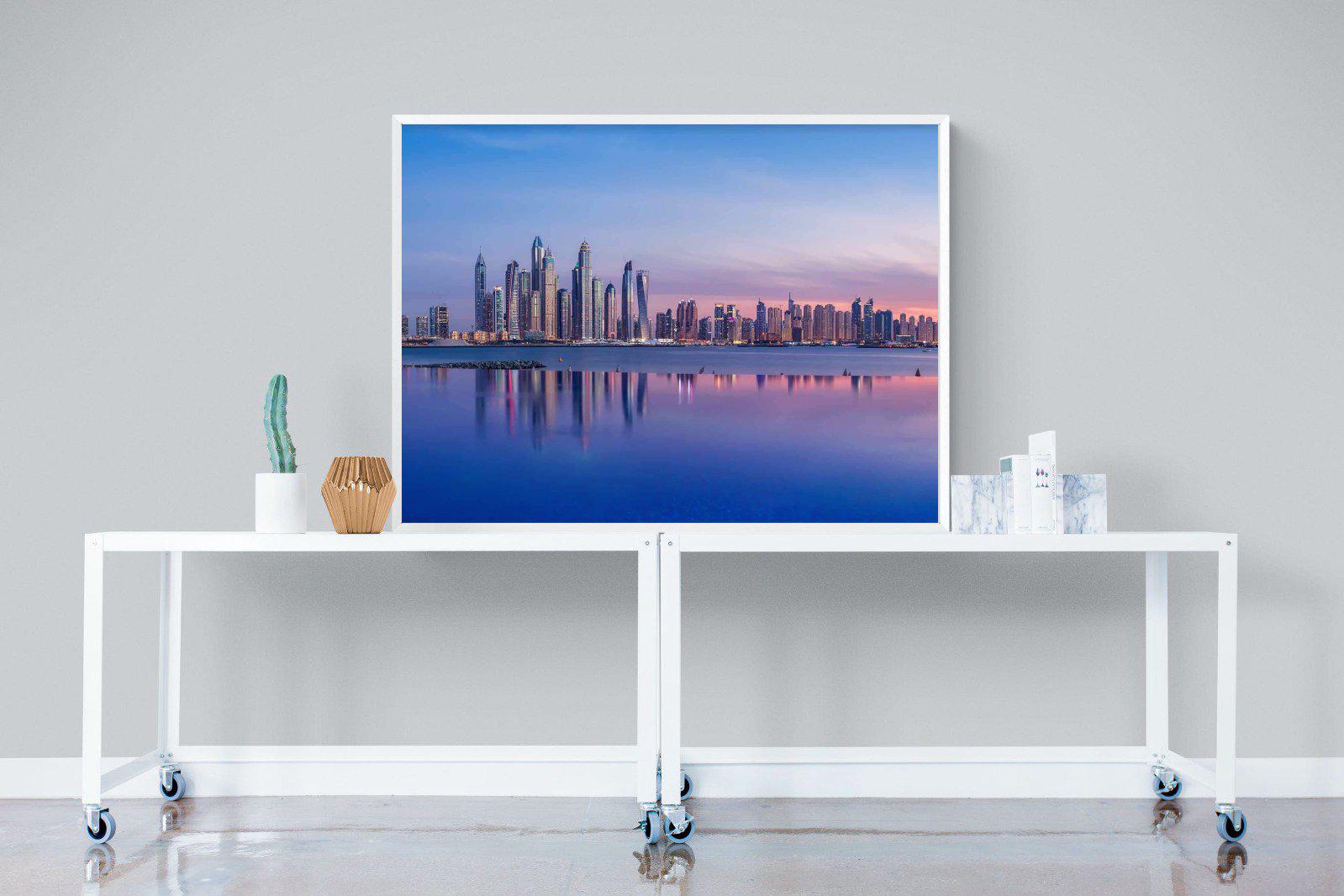 Dubai Skyline-Wall_Art-120 x 90cm-Mounted Canvas-White-Pixalot