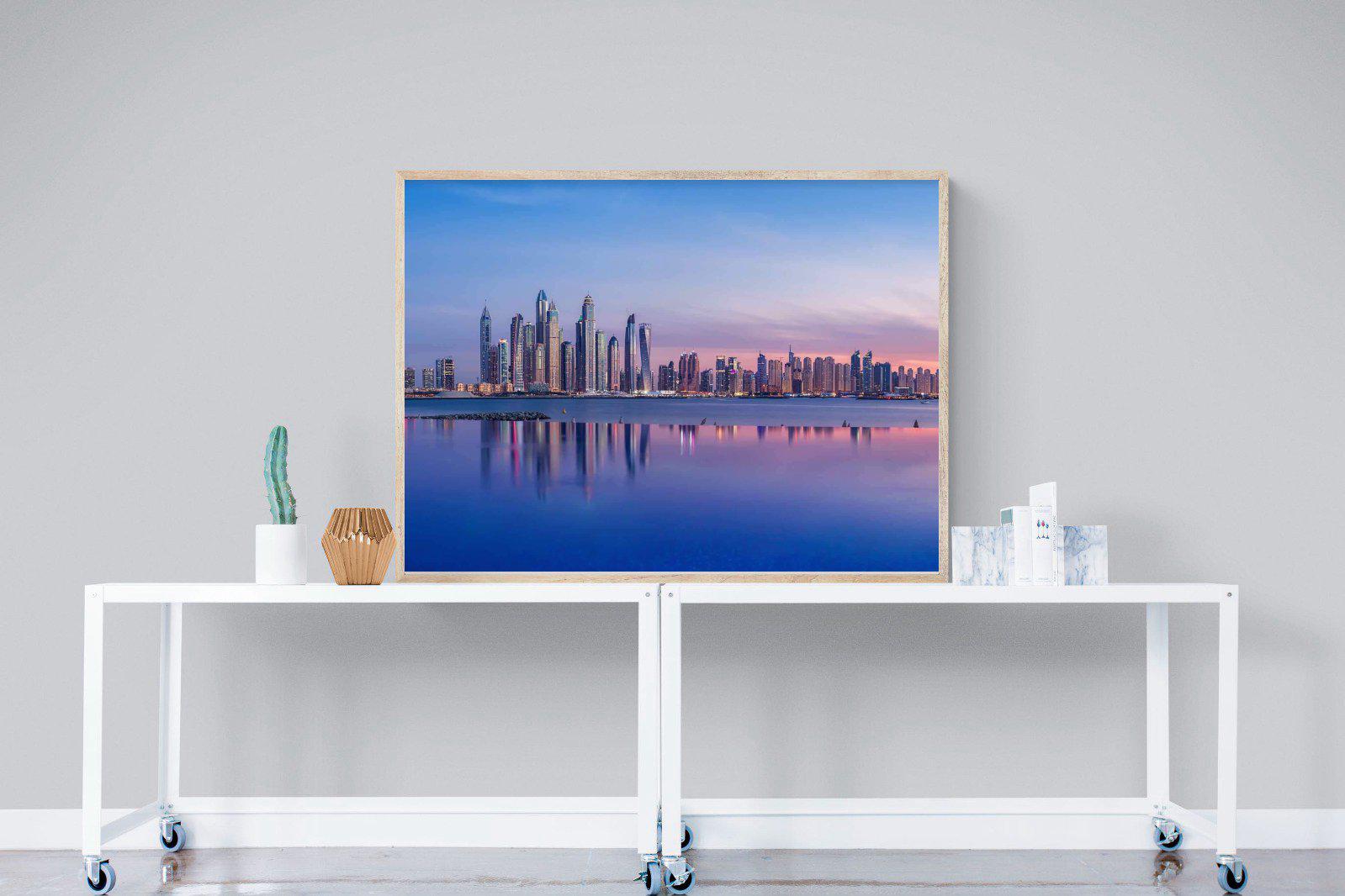 Dubai Skyline-Wall_Art-120 x 90cm-Mounted Canvas-Wood-Pixalot