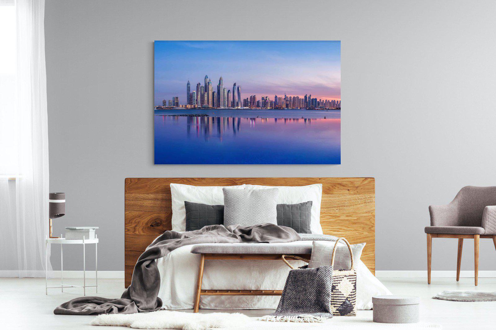 Dubai Skyline-Wall_Art-150 x 100cm-Mounted Canvas-No Frame-Pixalot