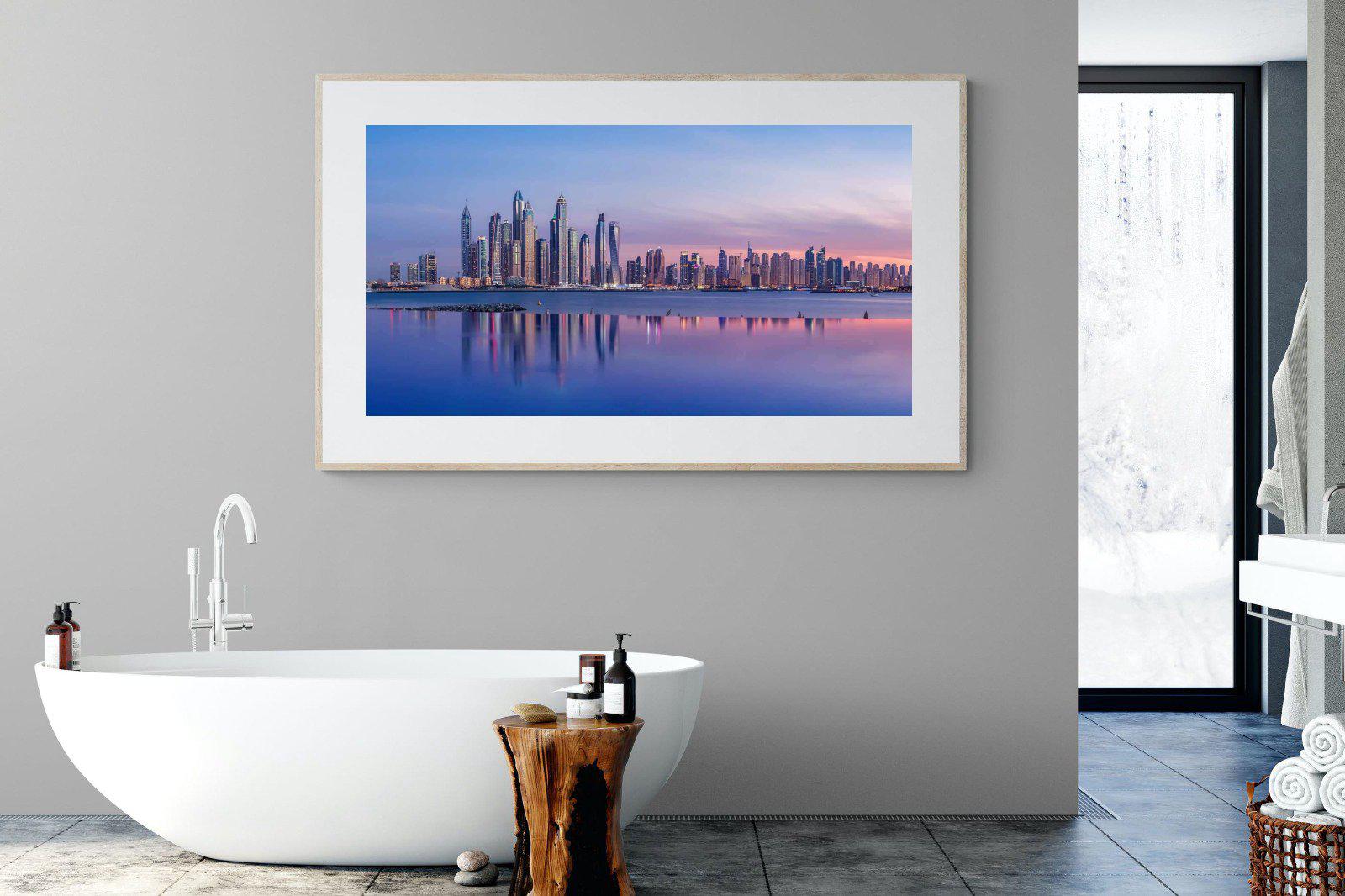 Dubai Skyline-Wall_Art-180 x 110cm-Framed Print-Wood-Pixalot