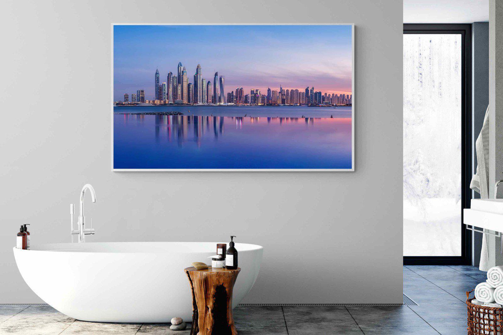 Dubai Skyline-Wall_Art-180 x 110cm-Mounted Canvas-White-Pixalot