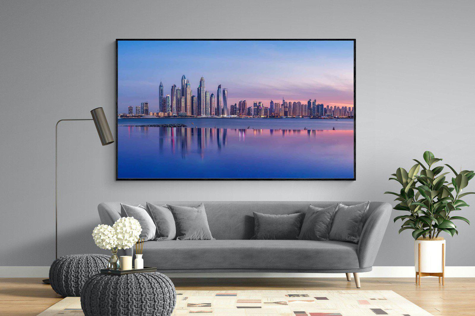 Dubai Skyline-Wall_Art-220 x 130cm-Mounted Canvas-Black-Pixalot