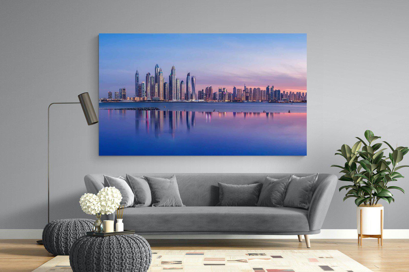 Dubai Skyline-Wall_Art-220 x 130cm-Mounted Canvas-No Frame-Pixalot