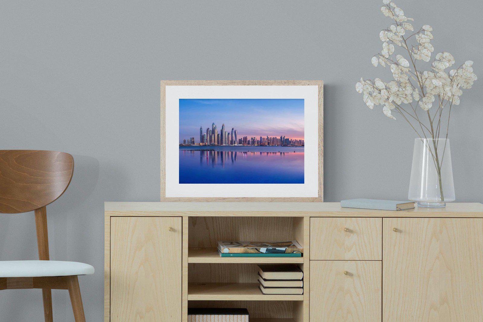 Dubai Skyline-Wall_Art-60 x 45cm-Framed Print-Wood-Pixalot
