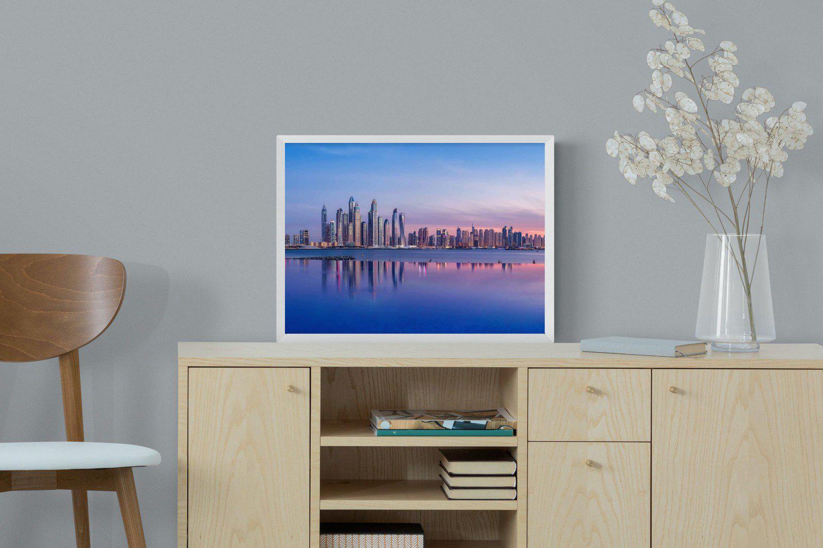 Dubai Skyline-Wall_Art-60 x 45cm-Mounted Canvas-White-Pixalot