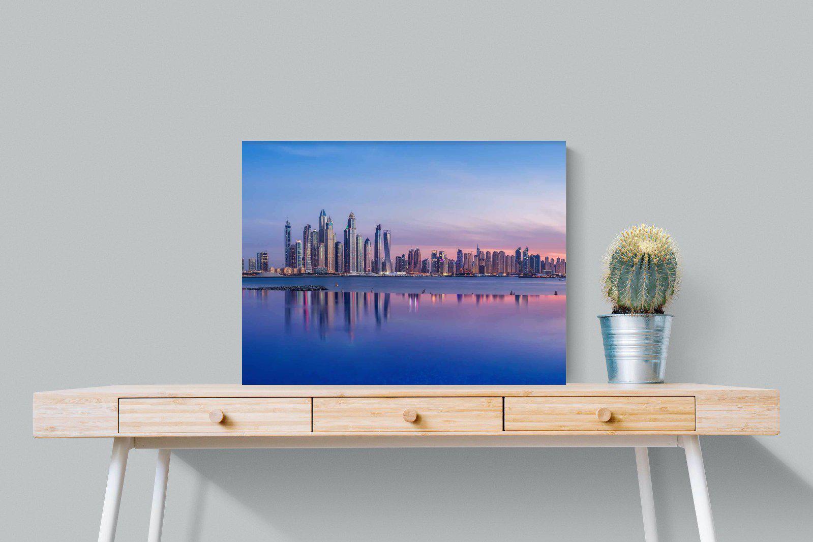 Dubai Skyline-Wall_Art-80 x 60cm-Mounted Canvas-No Frame-Pixalot