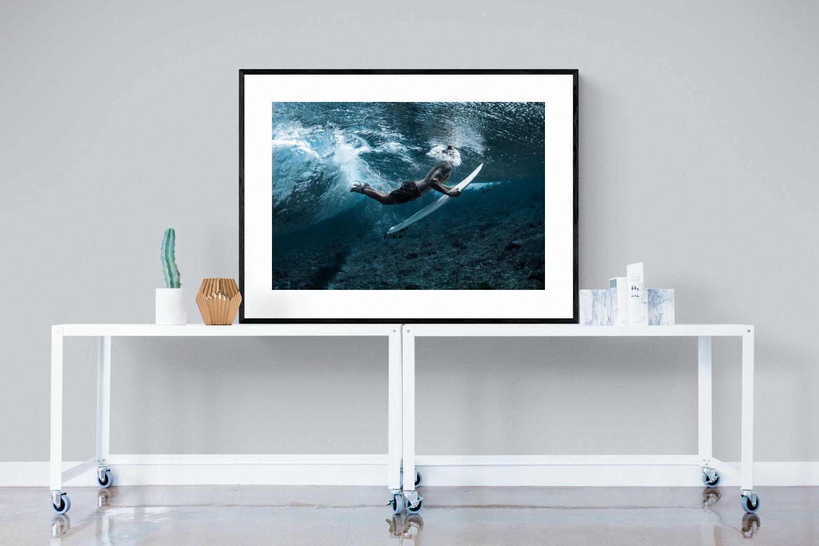 Duck the Wave-Wall_Art-120 x 90cm-Framed Print-Black-Pixalot