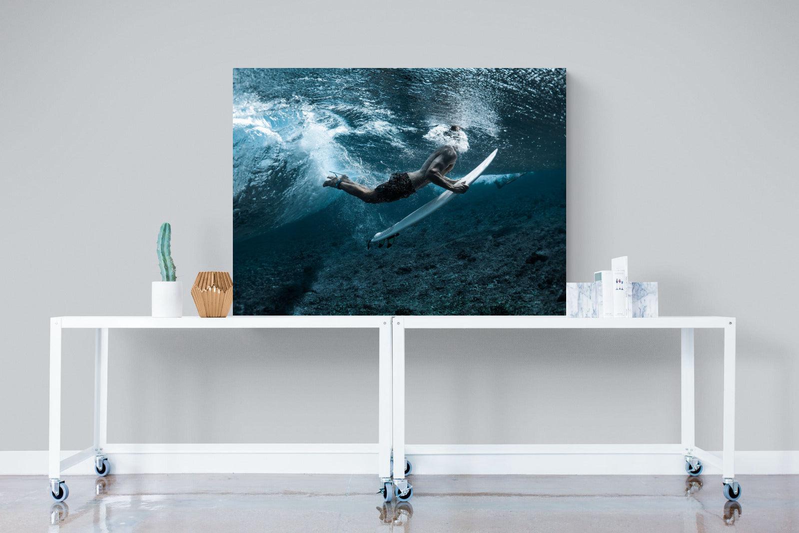 Duck the Wave-Wall_Art-120 x 90cm-Mounted Canvas-No Frame-Pixalot