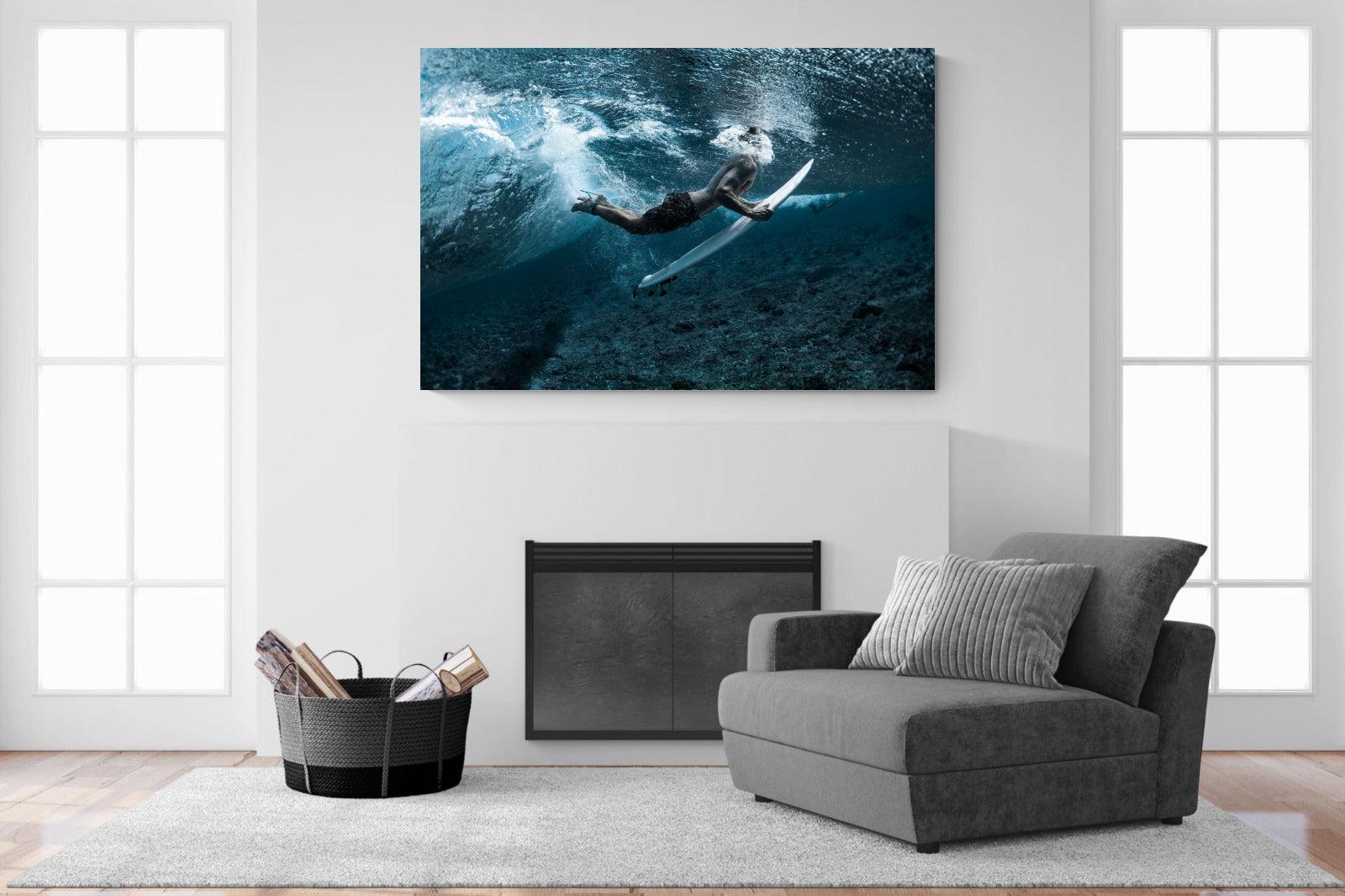 Duck the Wave-Wall_Art-150 x 100cm-Mounted Canvas-No Frame-Pixalot