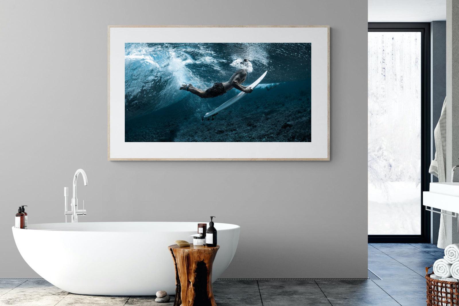 Duck the Wave-Wall_Art-180 x 110cm-Framed Print-Wood-Pixalot