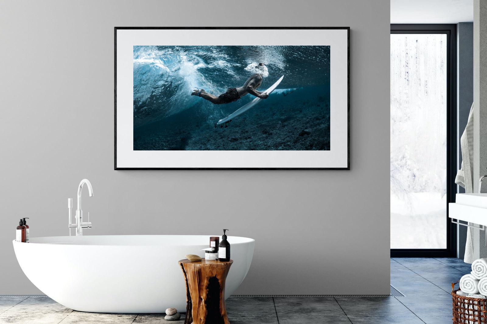 Duck the Wave-Wall_Art-180 x 110cm-Framed Print-Black-Pixalot