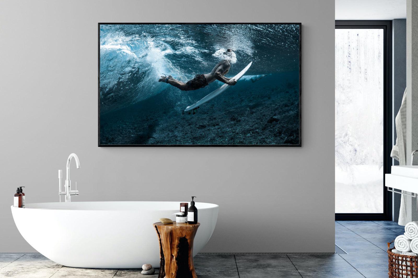 Duck the Wave-Wall_Art-180 x 110cm-Mounted Canvas-Black-Pixalot