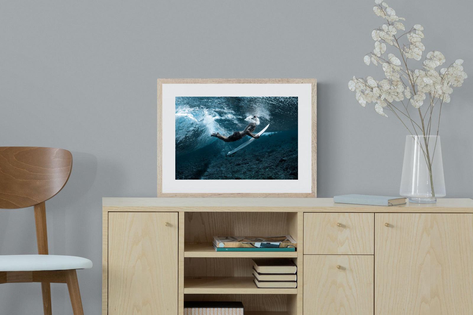 Duck the Wave-Wall_Art-60 x 45cm-Framed Print-Wood-Pixalot