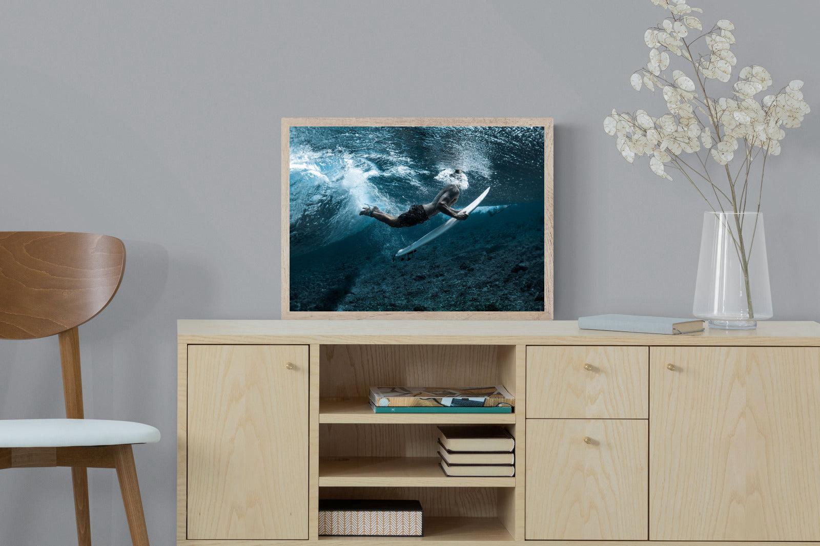 Duck the Wave-Wall_Art-60 x 45cm-Mounted Canvas-Wood-Pixalot