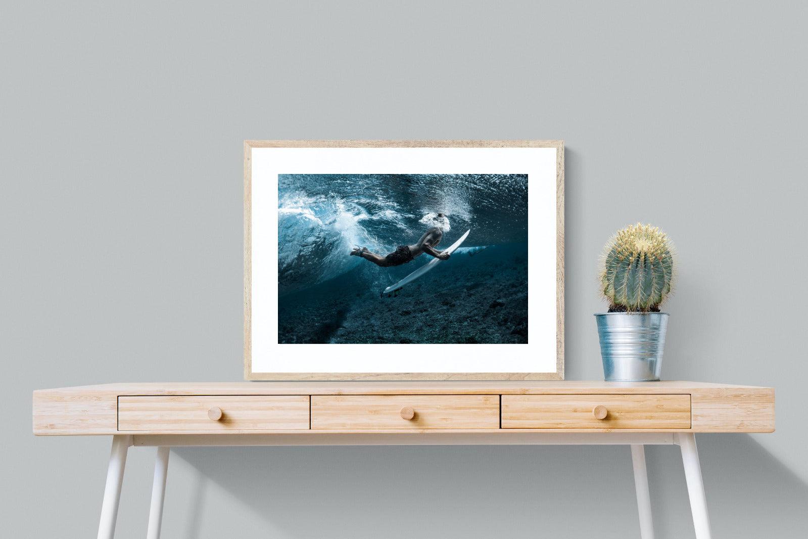 Duck the Wave-Wall_Art-80 x 60cm-Framed Print-Wood-Pixalot