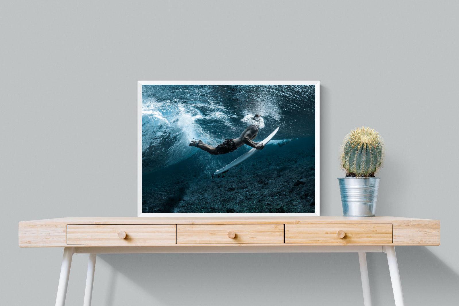 Duck the Wave-Wall_Art-80 x 60cm-Mounted Canvas-White-Pixalot