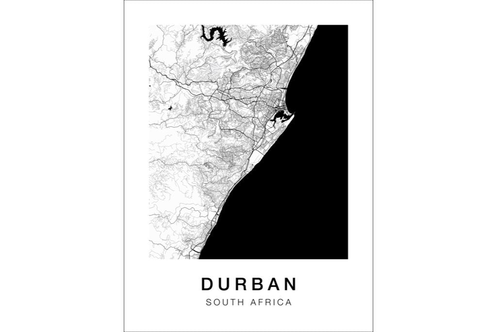 Durban City Map-Wall_Art-Pixalot