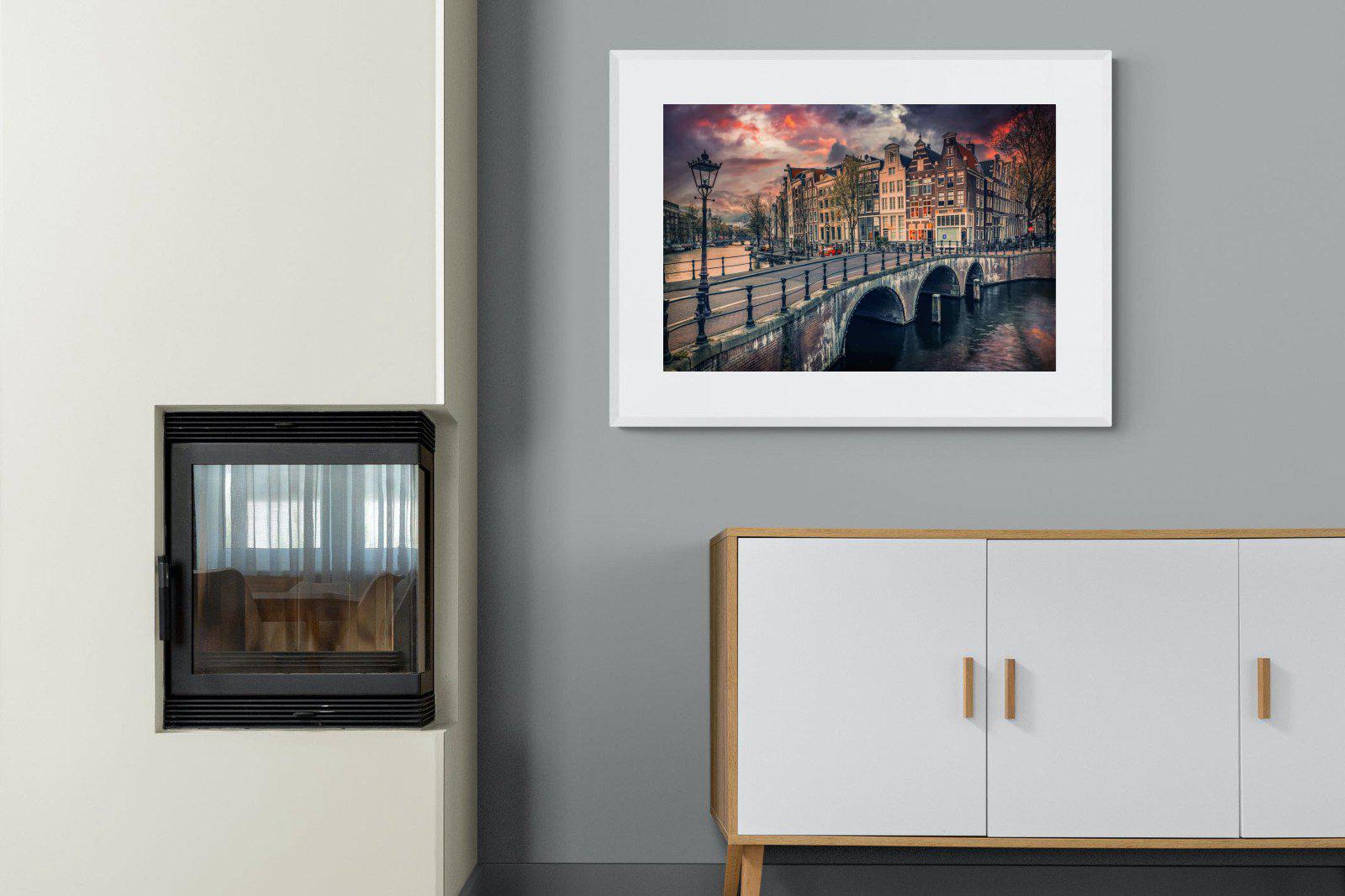 Dusky Amsterdam-Wall_Art-100 x 75cm-Framed Print-White-Pixalot