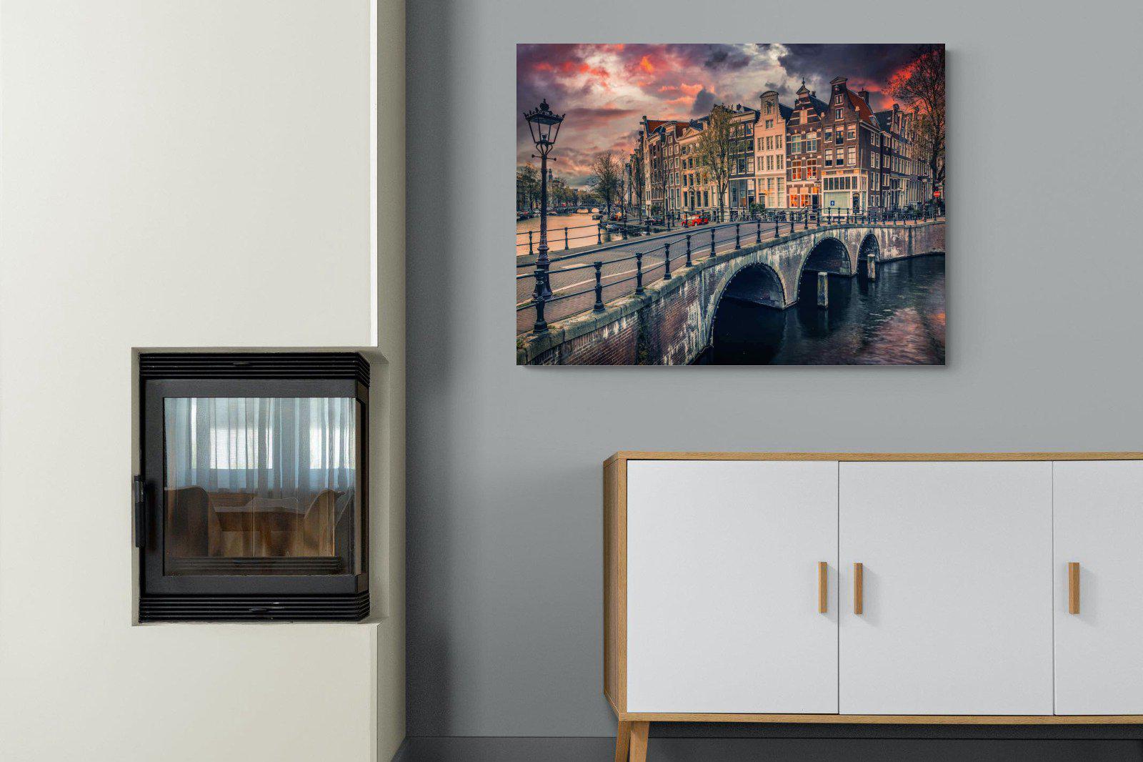 Dusky Amsterdam-Wall_Art-100 x 75cm-Mounted Canvas-No Frame-Pixalot