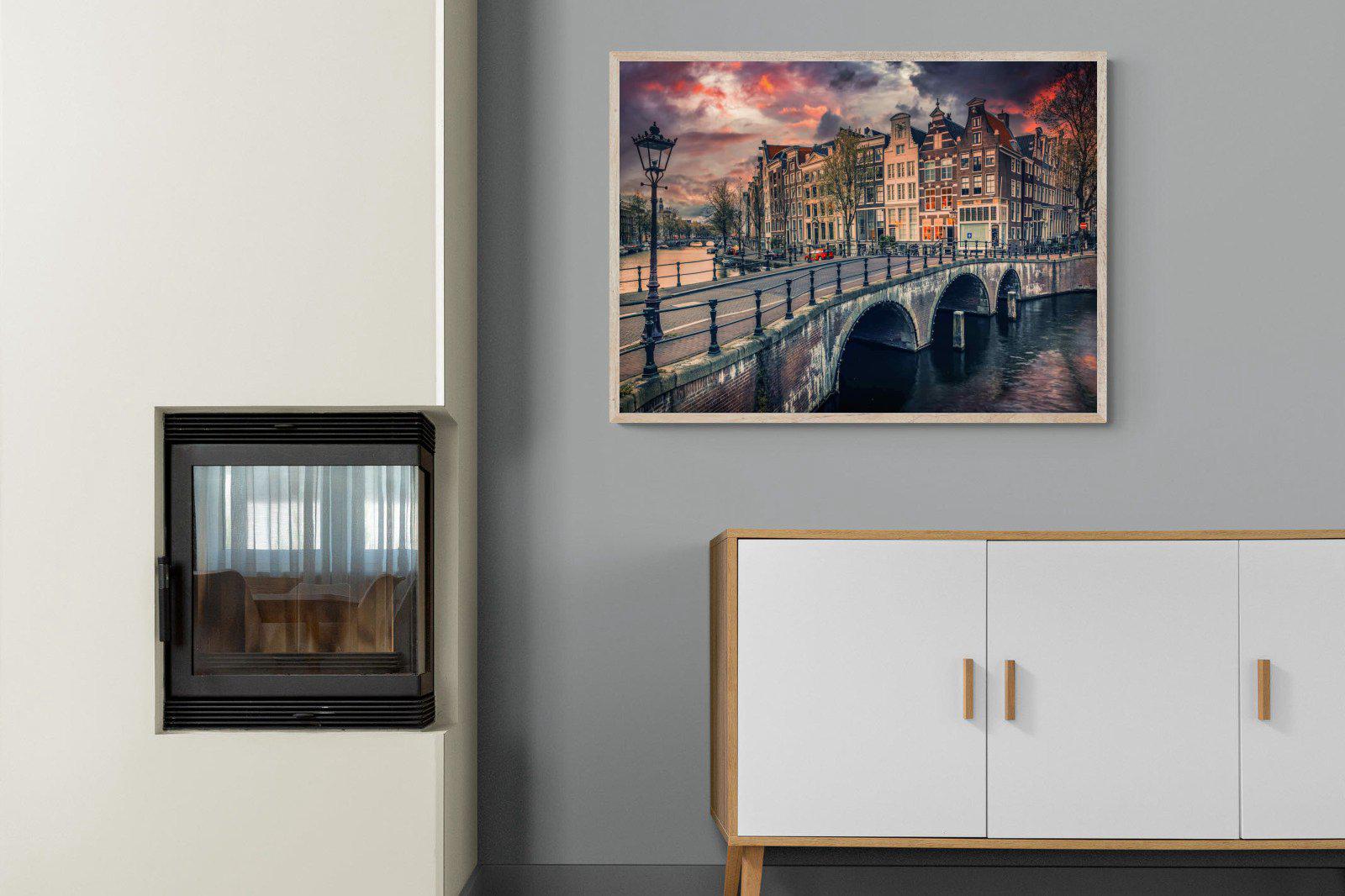 Dusky Amsterdam-Wall_Art-100 x 75cm-Mounted Canvas-Wood-Pixalot