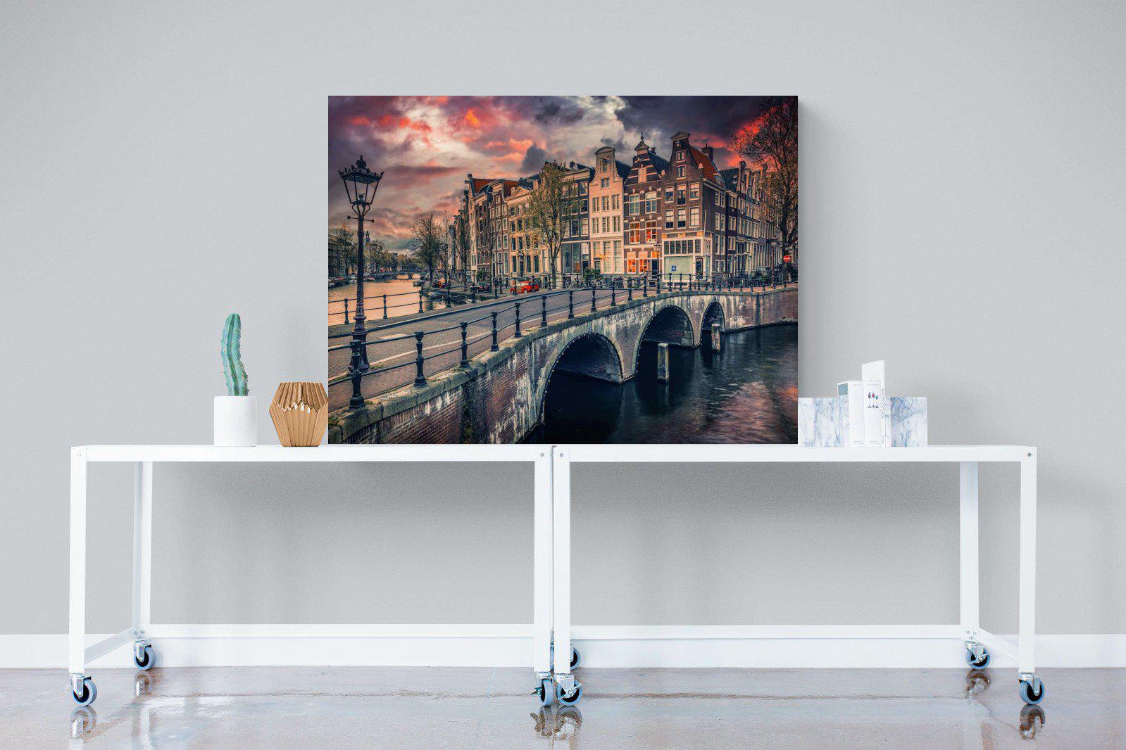 Dusky Amsterdam-Wall_Art-120 x 90cm-Mounted Canvas-No Frame-Pixalot